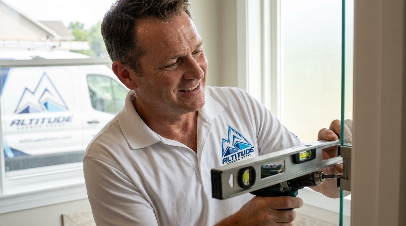 Altitude Shower Doors technician at work in Denver